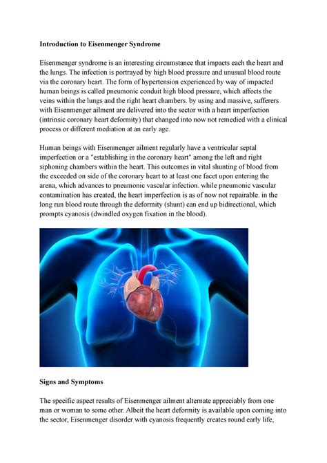 Introduction to Eisenmenger Syndrome - Introduction to Eisenmenger ...