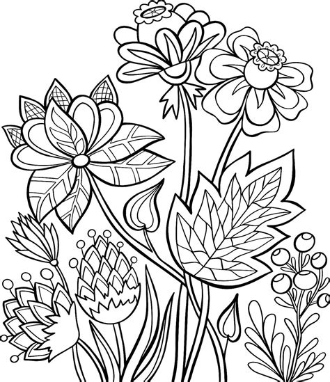 Free printable spring flower coloring pages, Download Free printable ...