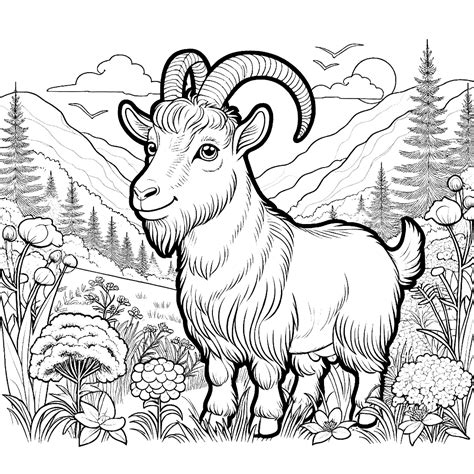 Coloring Page Goat