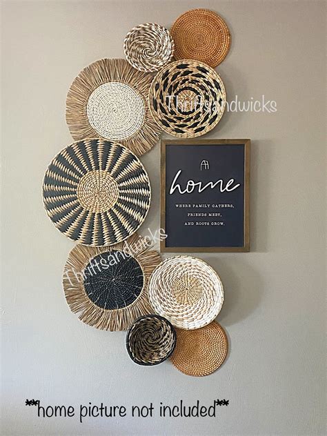 Boho wall basket set, boho basket wall, wall decor, farmhouse wall ...