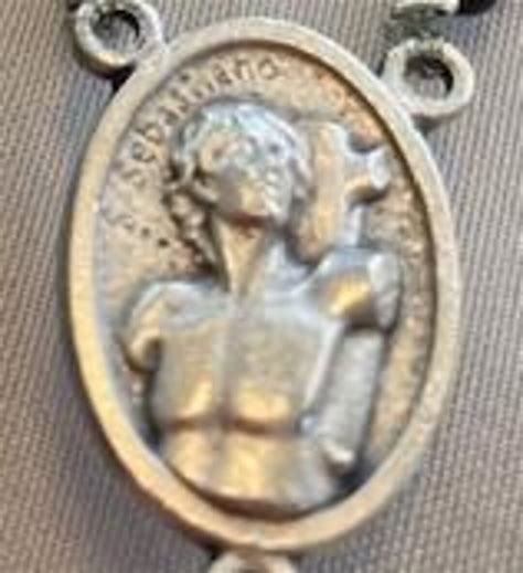 Medal St Sebastian Patron Saint of Sports and Athlete Silver Double ...
