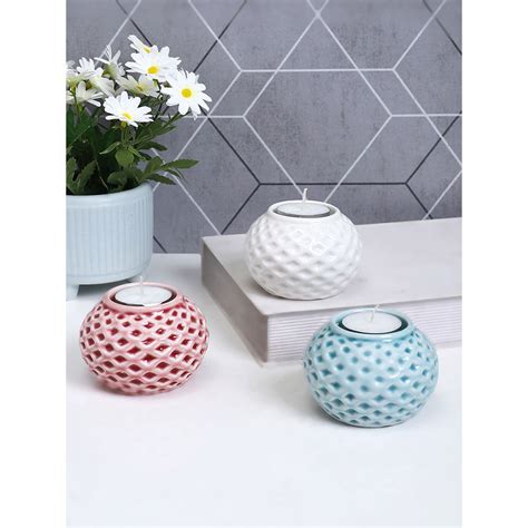 Buy Tayhaa Blooming Blue Flower Tea Light Candle Holder Online