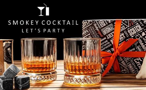 SMOKEY COCKTAIL Flow Geo Crystal Premium Whiskey Glass Set of 6 | for ...