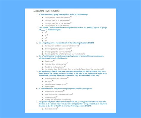 Free Life Insurance Practice Test 的图像结果