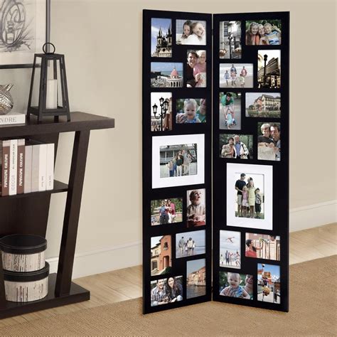 26 Opening Decorative Wood Folding Floor-Standing Photo Collage Picture ...