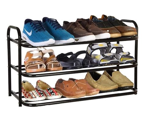 DAREV Heavy Metal Shoe Rack (3 Shelves) Foldable Open Book Shelf, Book ...