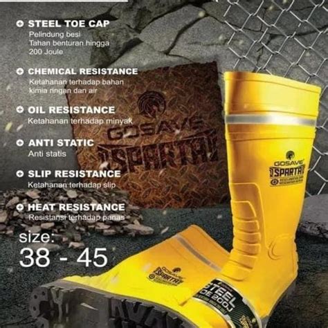 Jual Sepatu Boot Karet Gosave Sparta Besi Steel Toe - 39 - Jakarta ...
