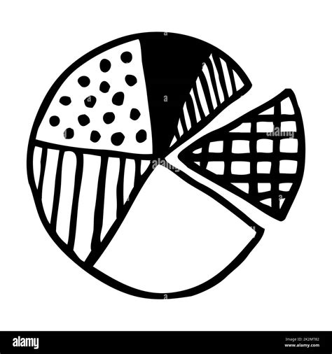 Doodle pie chart hand drawn with black line Stock Photo - Alamy