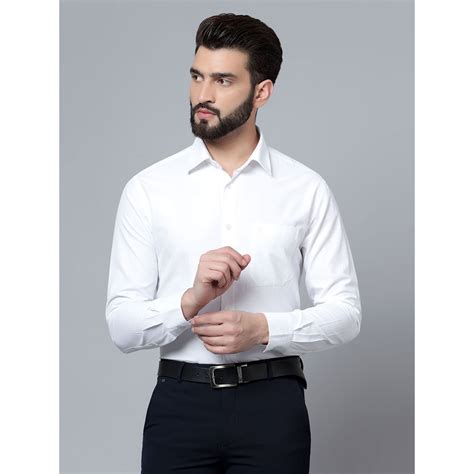 Buy Cantabil Mens Solid White Formal Shirt Online