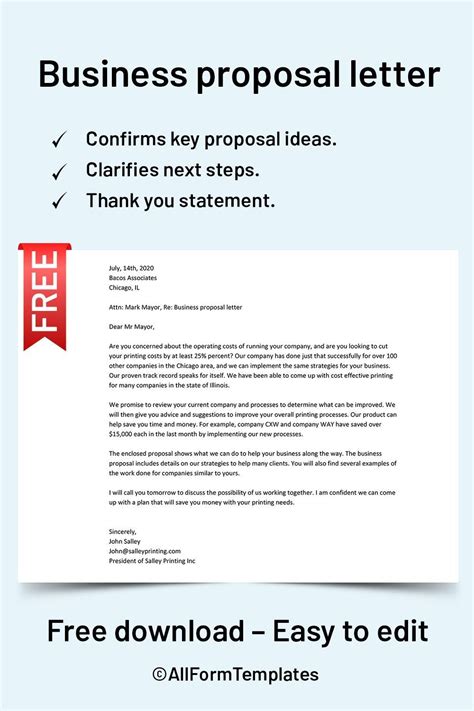 Business Proposal Letter Example 的图像结果