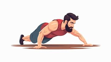 Dynamic diagonal plank exercise on white background vector | Premium AI ...