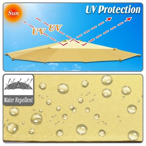Buy 9ft 8 Rib Patio Umbrella Cover Canopy Replacement Parasol Top Cover ...