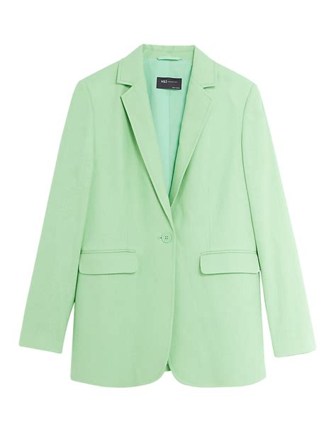 Buy Linen Blend Tailored Single Breasted Blazer at Marks & Spencer