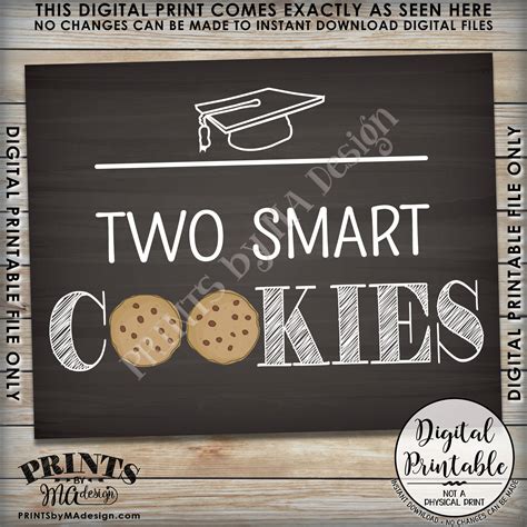 Smart Cookie Sign Two Smart Cookies Graduation Party Sign - Etsy