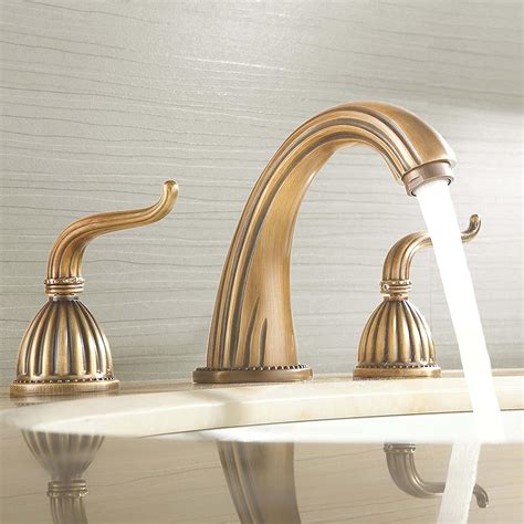Buy LightInthebox® Bathroom Sink Faucet with 2 Handles 3 Holes Antique ...