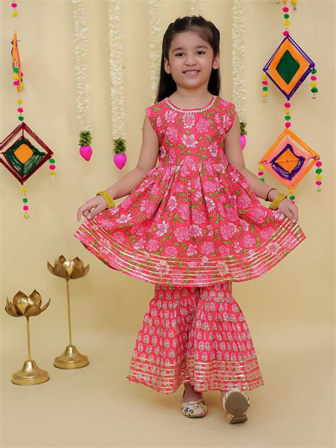 Gulaabi Rani Anarkali Kurta Sharara Set - KES - SC - GLBRN - 0 - 6