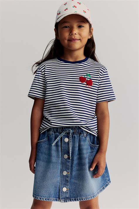 Paper bag denim skirt - Denim blue - Kids | H&M IN