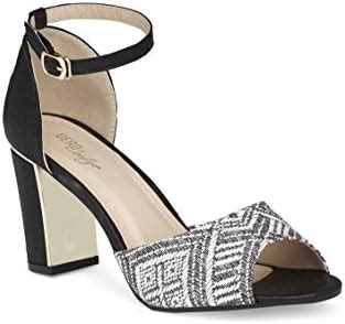 Buy Vero Couture Black Woven Textured Block Heels - 41 at Amazon.in