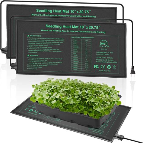 Amazon.com : Bestio Seedling Heat Mat 10 x 20.75 in 2 Pack,Waterproof ...
