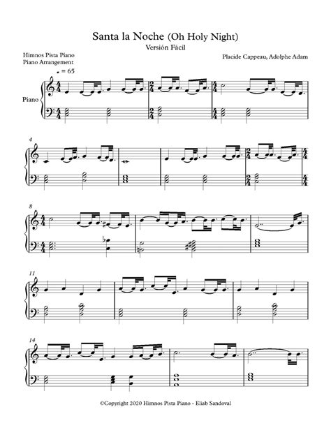 Villancicos - Santa la Noche (Oh Holy Night) | Partitura | Himnos Pista ...