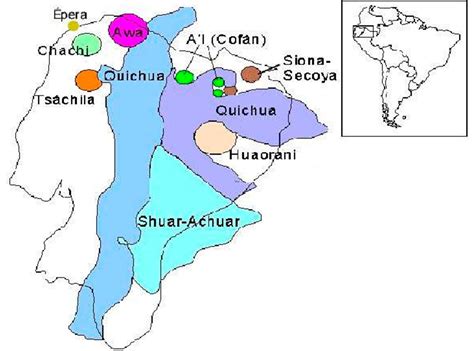 Map of indigenous languages in ecuador. available online: