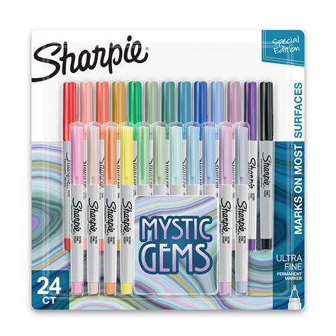 SHARPIE Permanent Markers, Ultra Fine Point, Featuring Mystic Gem Color ...
