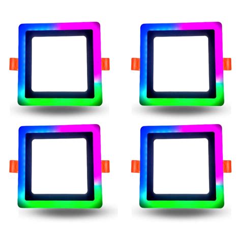 D’Mak™ Exclusive 12+4 Watt White+PGB Super Bright Double Color Square ...
