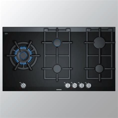 Siemens 90 cm 5 Burners Built in Black Ceramic Gas Hob ER9A6SD70I ...