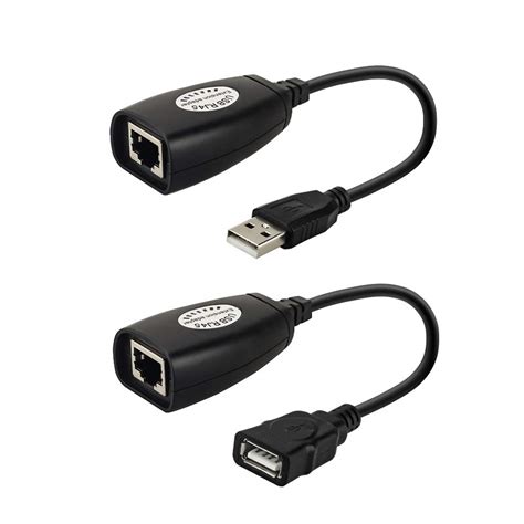 Pasow USB RJ45 Extender Over Cat5/Cat5e /Cat6 Cable Extension Cable ...