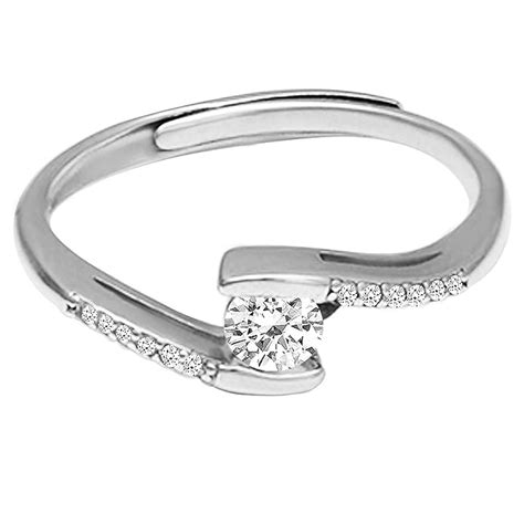 GIVA 925 Sterling Silver Solitaire Grace Ring, Adjustable | Gifts for ...