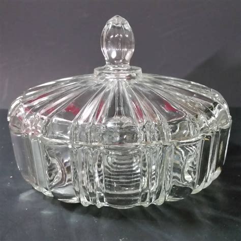 "Clear glass candy dish with lid.. Anchor Hocking glassware Has a ...