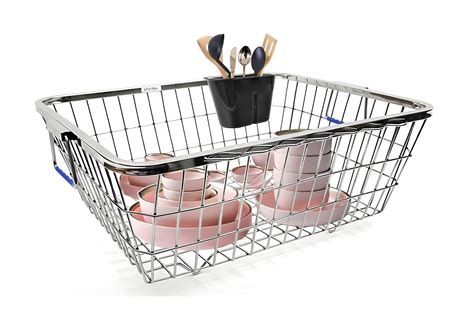 Plantex Heavy-Duty Stainless-Steel Dish Drainer Basket for Kitchen Ute ...