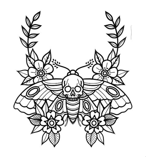 Death moth tattoo stencil – Artofit