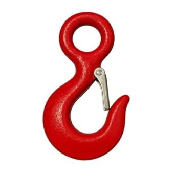 8 Ton Eye Hook with Safety Latch – Heavy Duty Forged Steel Lifting Hook ...