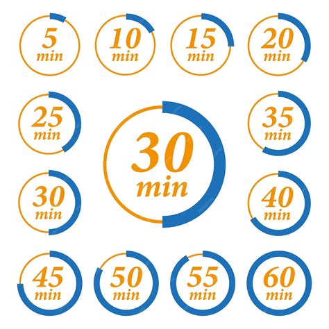 Premium Vector | Minute timer icons set icons for one minute five ten ...