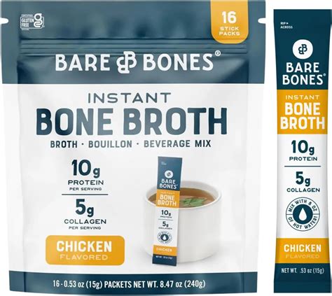 Amazon.com: Bare Bones Chicken Bone Broth Instant Powdered Mix | Rich ...