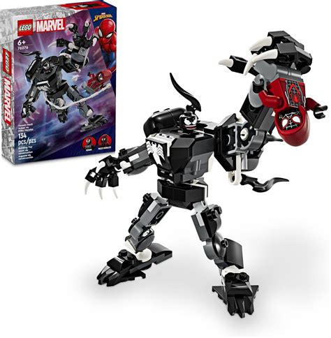 Amazon.com: LEGO Marvel Venom Mech Armor vs. Miles Morales, Posable ...