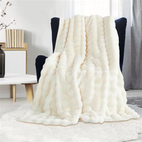 GKXLH Fluffy Blanket White - Soft Throw Blanket for Couch, Fuzzy Plush ...