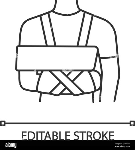 Shoulder immobilizer linear icon. Sling and swathe. Thin line ...