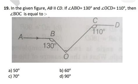 In the given figure, AB II CD. If ∠ABO= 130° and ∠OCD= 110°, then ∠BOC ...