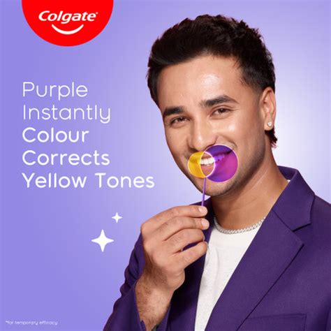 Colgate Visible White Purple Toothpaste, Color-Corrects Yellow Tones on ...
