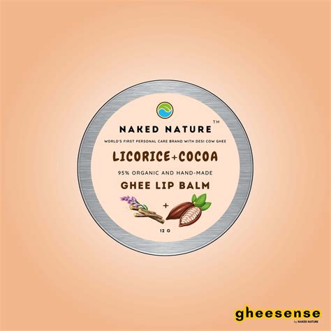 Naked Nature Licorice, cocoa Ghee Lip Balm (12g) - For Lip Pigmentation ...