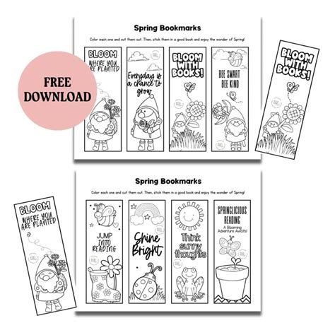 Image result for Free Printable Spring Bookmarks