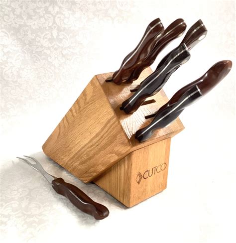 Cutco Knife Set With Block and Fork. Vintage - Etsy