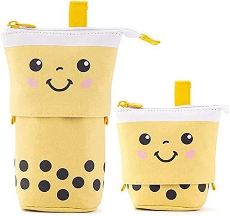 KUTE HEART Canvas Pencil Pouch For Girls,Boba Pouch,Cute Stationery ...