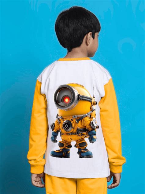 KEVIN SWEATSHIRT FOR BOYS GIRLS WHITE YELLOW