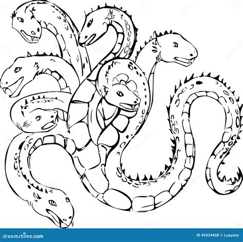 Lernaean Hydra. 12 Labours Of Hercules Heracles Cartoon Vector ...