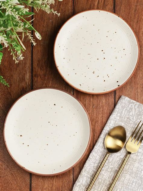 Buy miah decor Ceramic Dinner Plates Set of 4 Handcrafted Stoneware ...