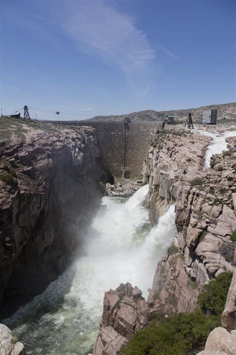 Pathfinder Dam, a masonry dam on the North Platte River, southwest of ...