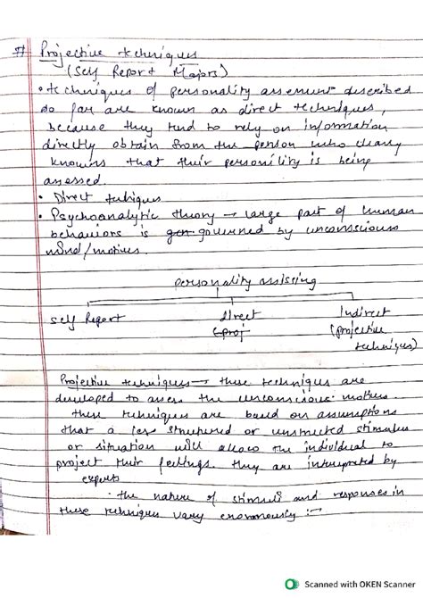 Projective techniques and Self-report measures - Bachelor of Arts - Studocu